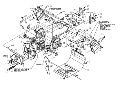 Transmission Diagram and Parts List for 3X34-INCHPRO (31AH8ESV710)(2017) Cub Cadet Snow Blower